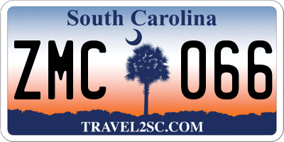SC license plate ZMC066