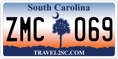 SC license plate ZMC069