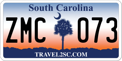SC license plate ZMC073