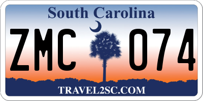 SC license plate ZMC074