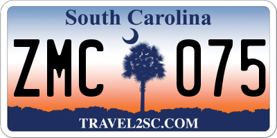 SC license plate ZMC075