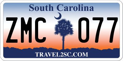 SC license plate ZMC077