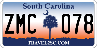 SC license plate ZMC078