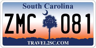 SC license plate ZMC081
