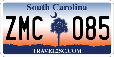 SC license plate ZMC085