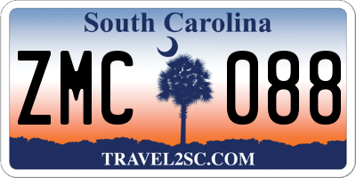 SC license plate ZMC088