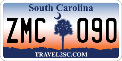 SC license plate ZMC090