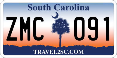 SC license plate ZMC091