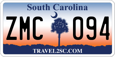 SC license plate ZMC094
