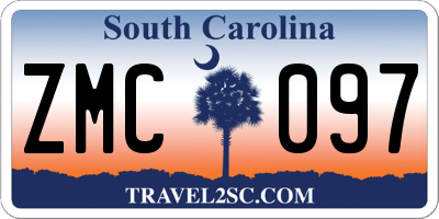 SC license plate ZMC097