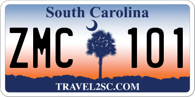 SC license plate ZMC101