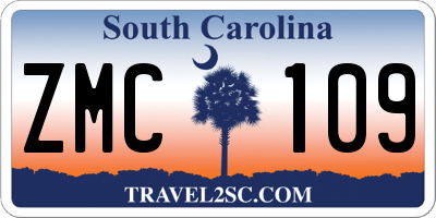 SC license plate ZMC109