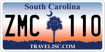 SC license plate ZMC110