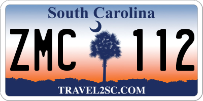 SC license plate ZMC112
