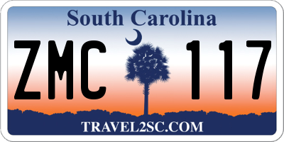SC license plate ZMC117