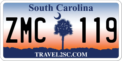 SC license plate ZMC119