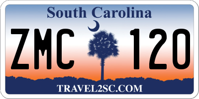 SC license plate ZMC120