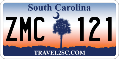 SC license plate ZMC121