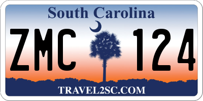SC license plate ZMC124