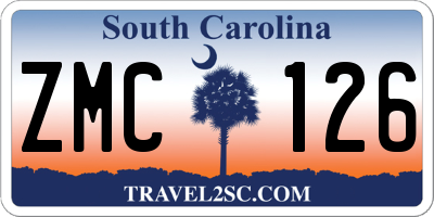 SC license plate ZMC126