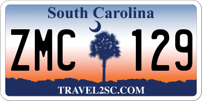 SC license plate ZMC129
