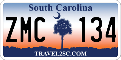 SC license plate ZMC134