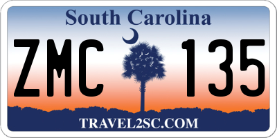 SC license plate ZMC135
