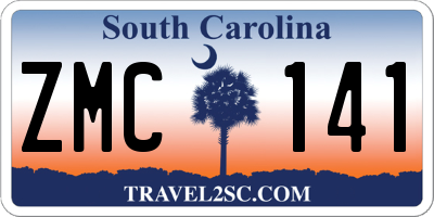 SC license plate ZMC141
