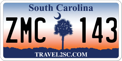 SC license plate ZMC143