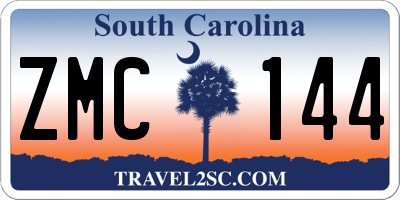 SC license plate ZMC144