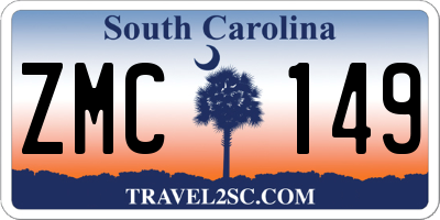 SC license plate ZMC149