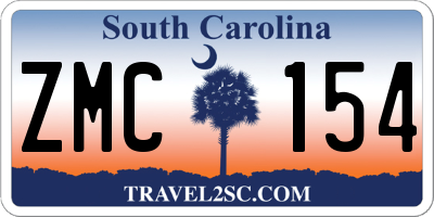 SC license plate ZMC154