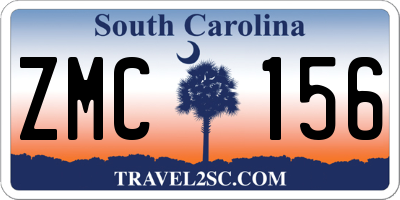 SC license plate ZMC156