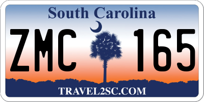 SC license plate ZMC165
