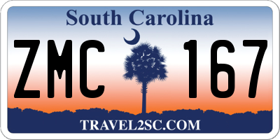 SC license plate ZMC167