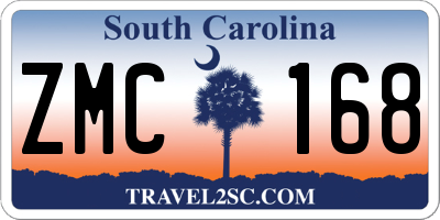 SC license plate ZMC168