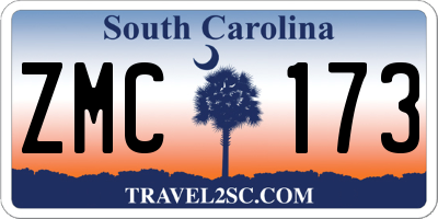 SC license plate ZMC173