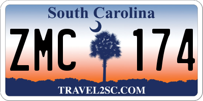 SC license plate ZMC174