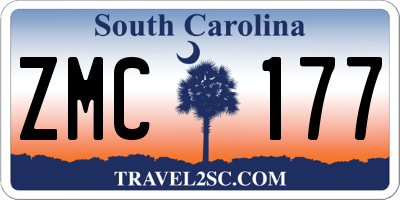 SC license plate ZMC177