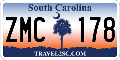 SC license plate ZMC178