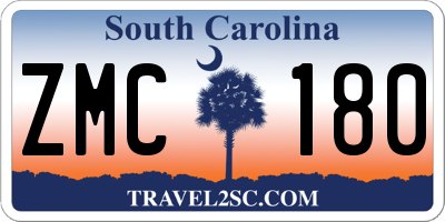 SC license plate ZMC180