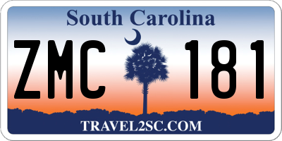 SC license plate ZMC181