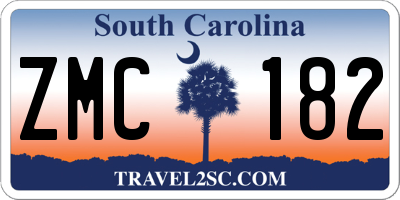 SC license plate ZMC182