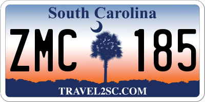 SC license plate ZMC185