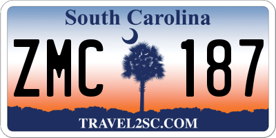 SC license plate ZMC187