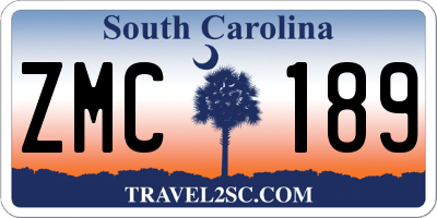 SC license plate ZMC189