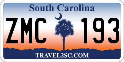 SC license plate ZMC193