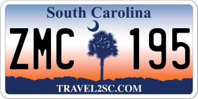 SC license plate ZMC195
