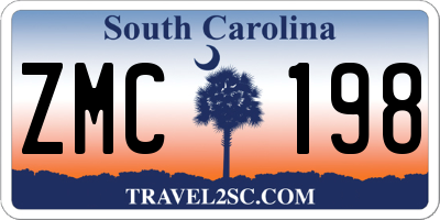 SC license plate ZMC198
