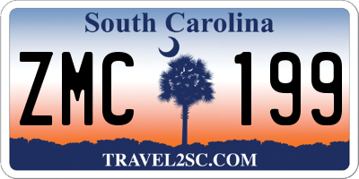 SC license plate ZMC199